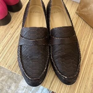 Alexandre Birman Brown Leather Loafers Slip-Ons 38